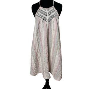 White Crow Pastel Stripe Boho Dress Large